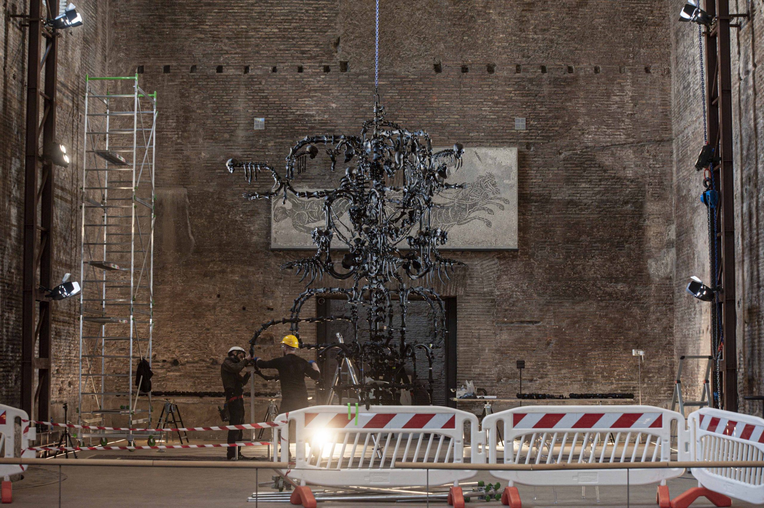 Installation of La Commedia Umana by Ai Weiwei, Terme di Diocleziano, Rome